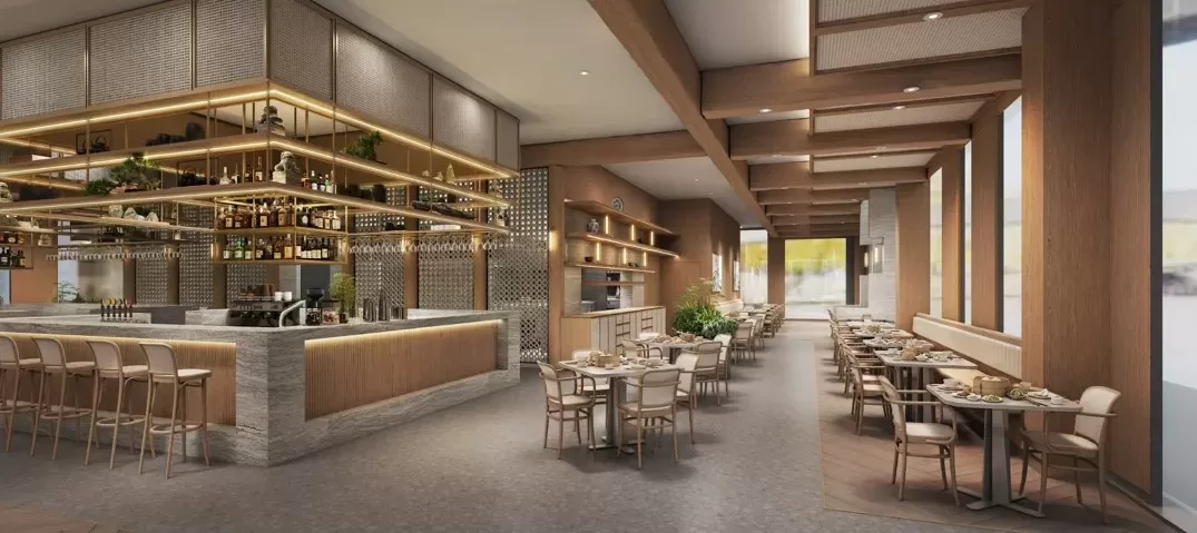 Artist's impression of the bar and dining room at Din Tai Fung King's Cross