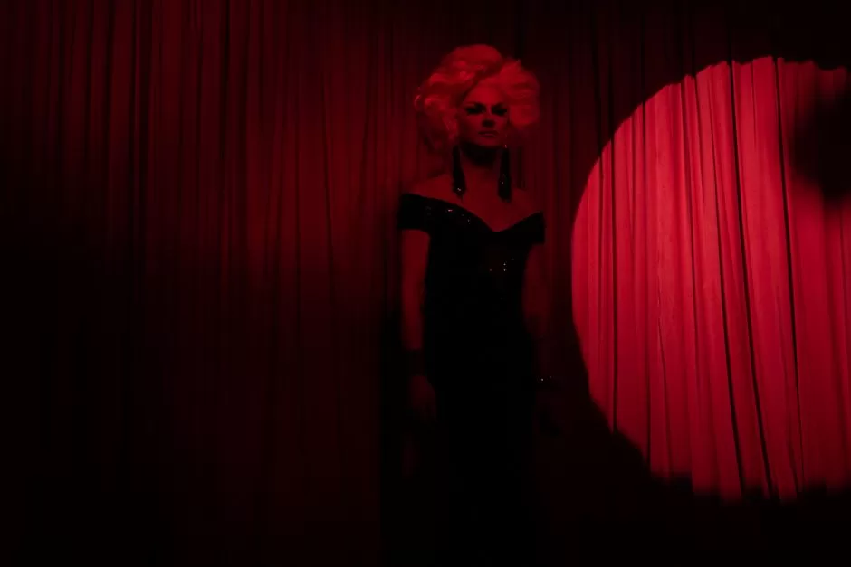 A drag performer on stage