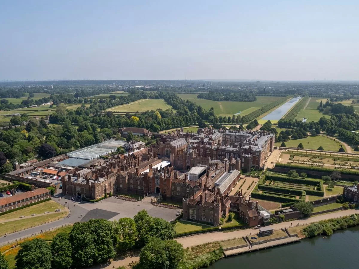 A Tudor palace in autumn