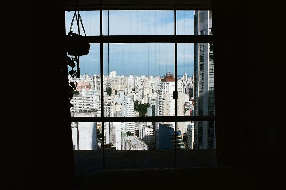 A city seen from a high window