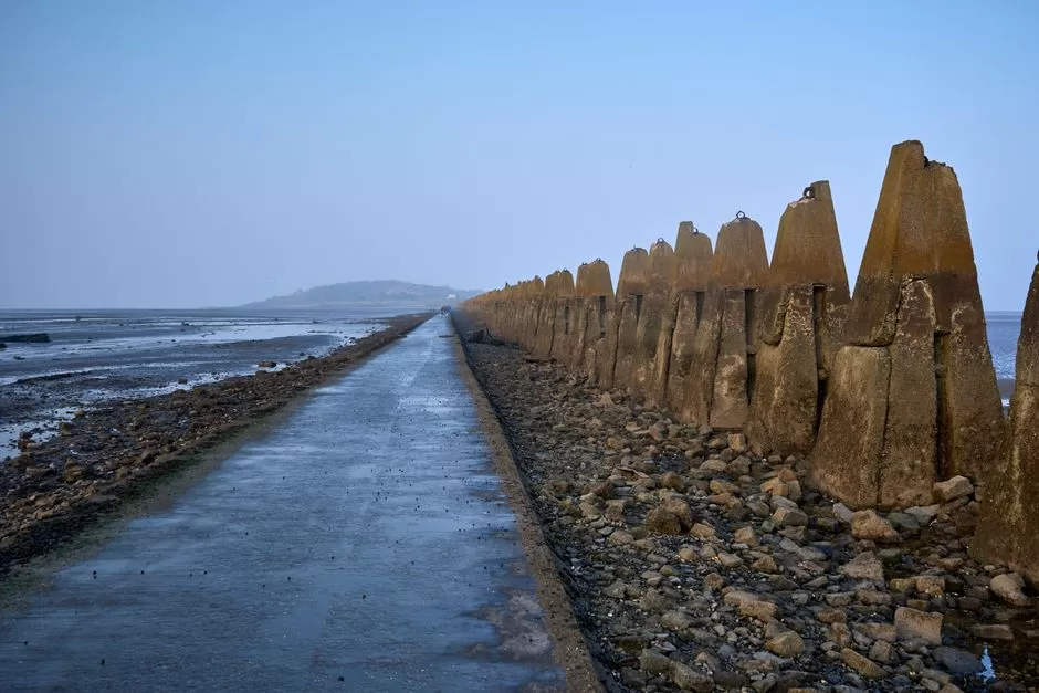 A causeway running out across the water