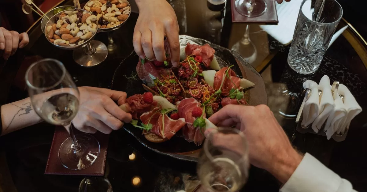 A table laid for lunch in a restaurant