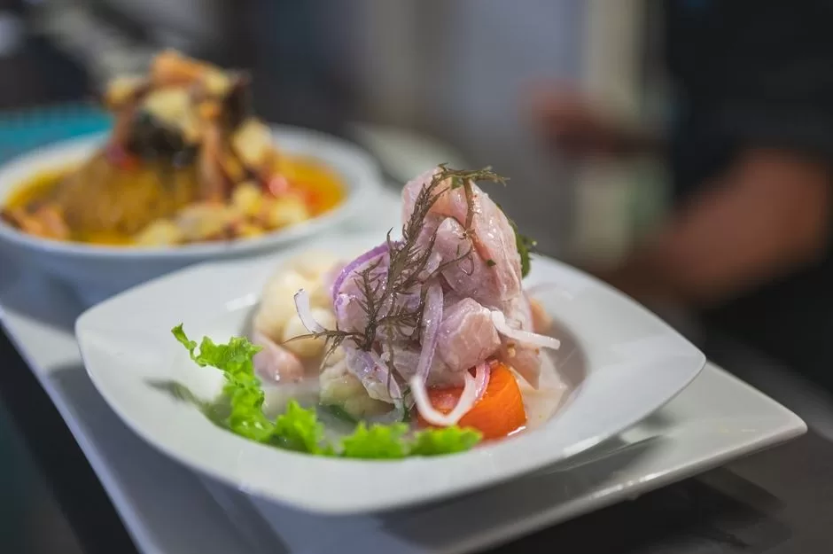 Ceviche served in a restaurant