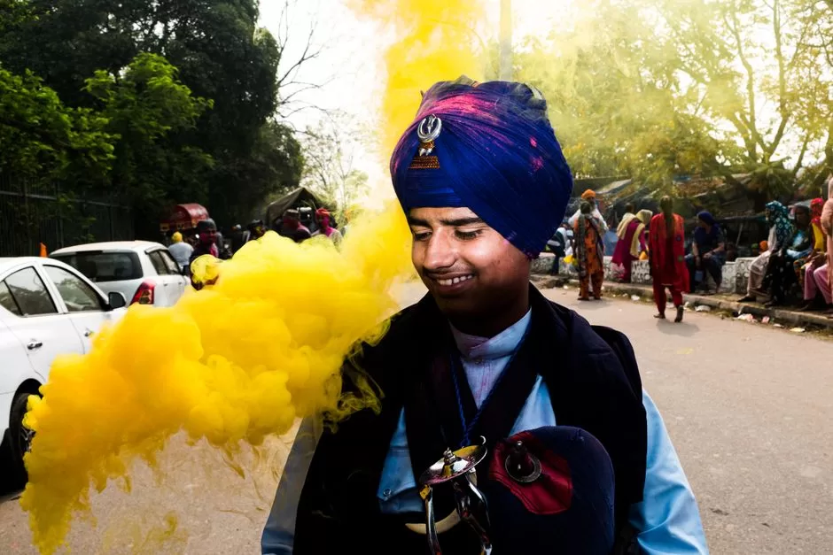 Performers at a Sikh festival